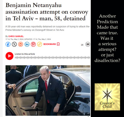 Prediction Netanyuhu assasination attempt